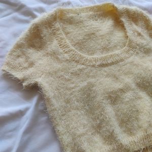 Fuzzy yellow crop top free people